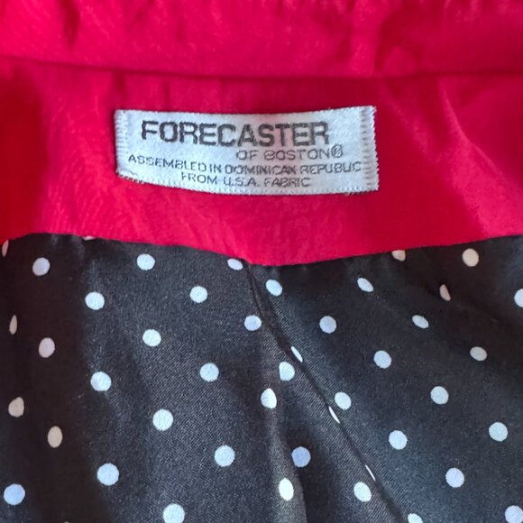 Vintage Forecaster of Boston Trench Rain Coat 7/8 . Red - Picture 3 of 11